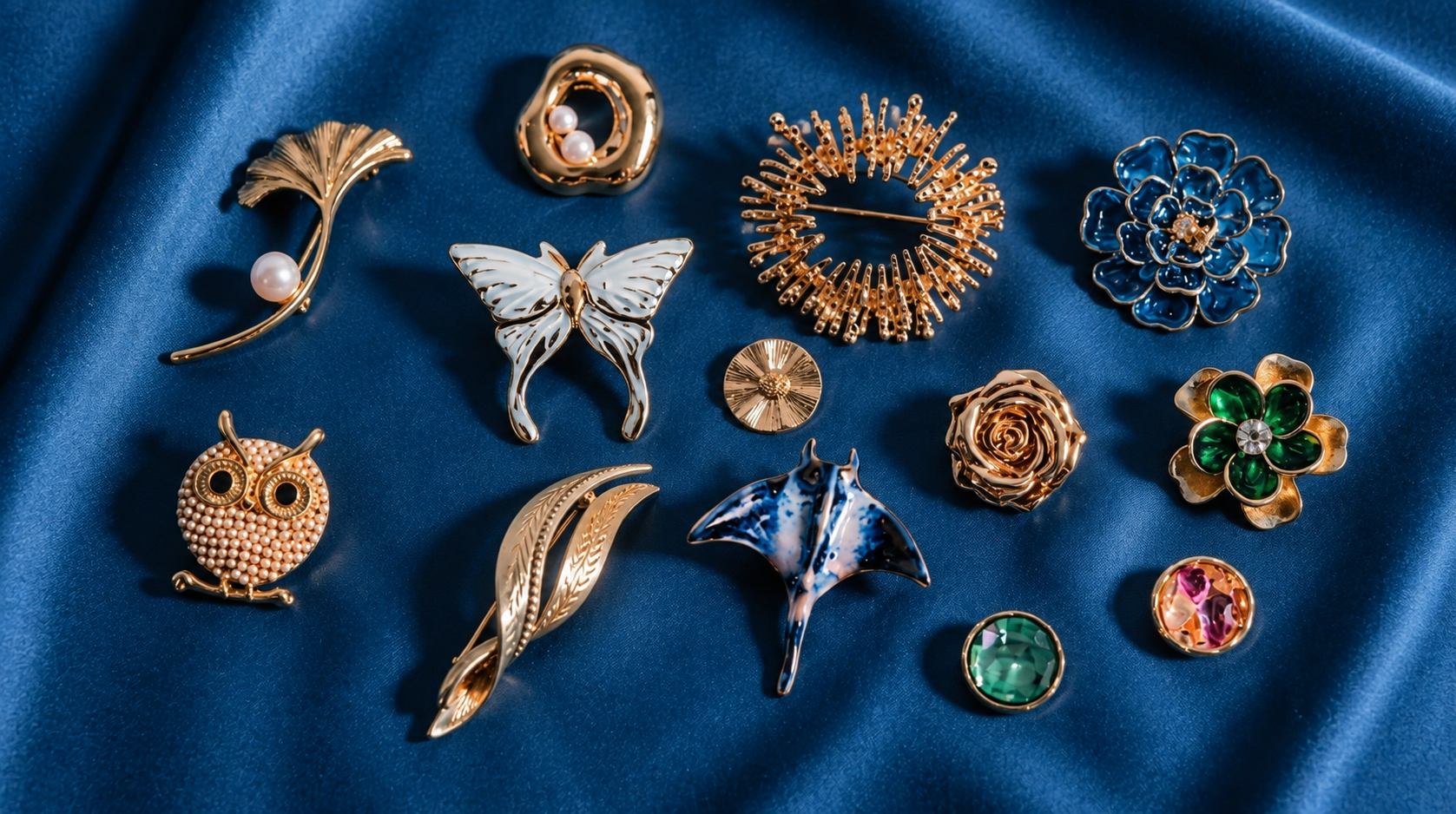 Collection of elegant brooch pins